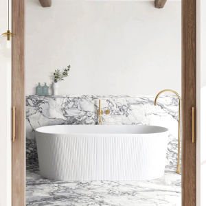 Attica Noosa Fluted 1500 Matte White Bath