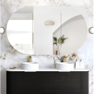 Bondi 1500x900 Black Oak Shaving Cabinet