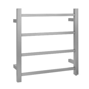 Square Brushed Nickel Electric Heated Towel Rack 4 Bars