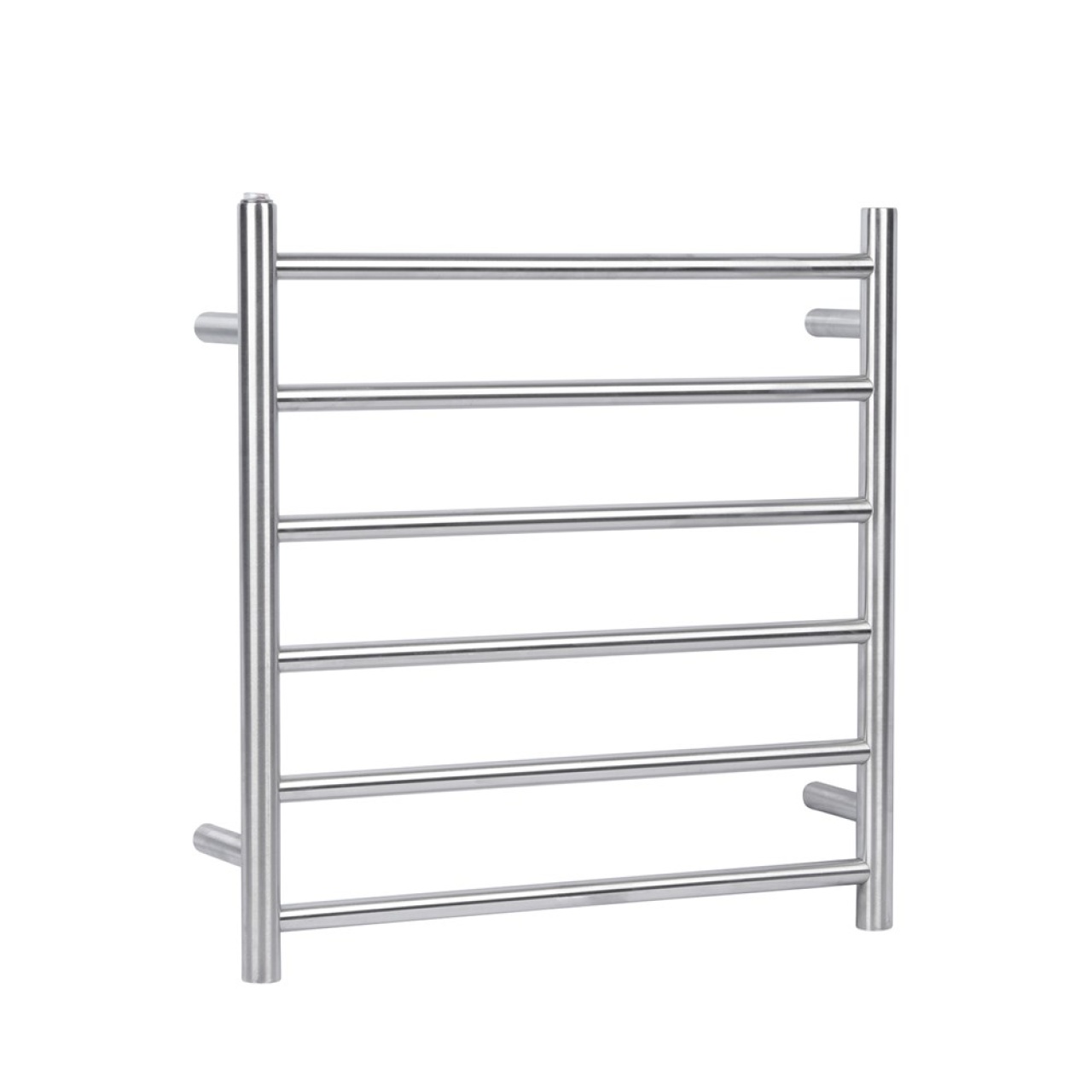 Round Brushed Nickel Electric Heated Towel Rack 6 Bars
