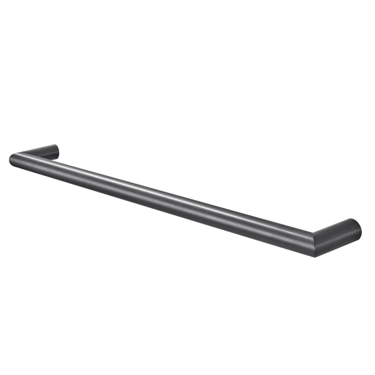 Round Horizontal Brushed Gun Metal Grey Electric Heated Towel Rack Single Bar