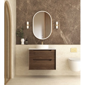 Byron Sable Walnut Wall Hung Cabinet 750mm