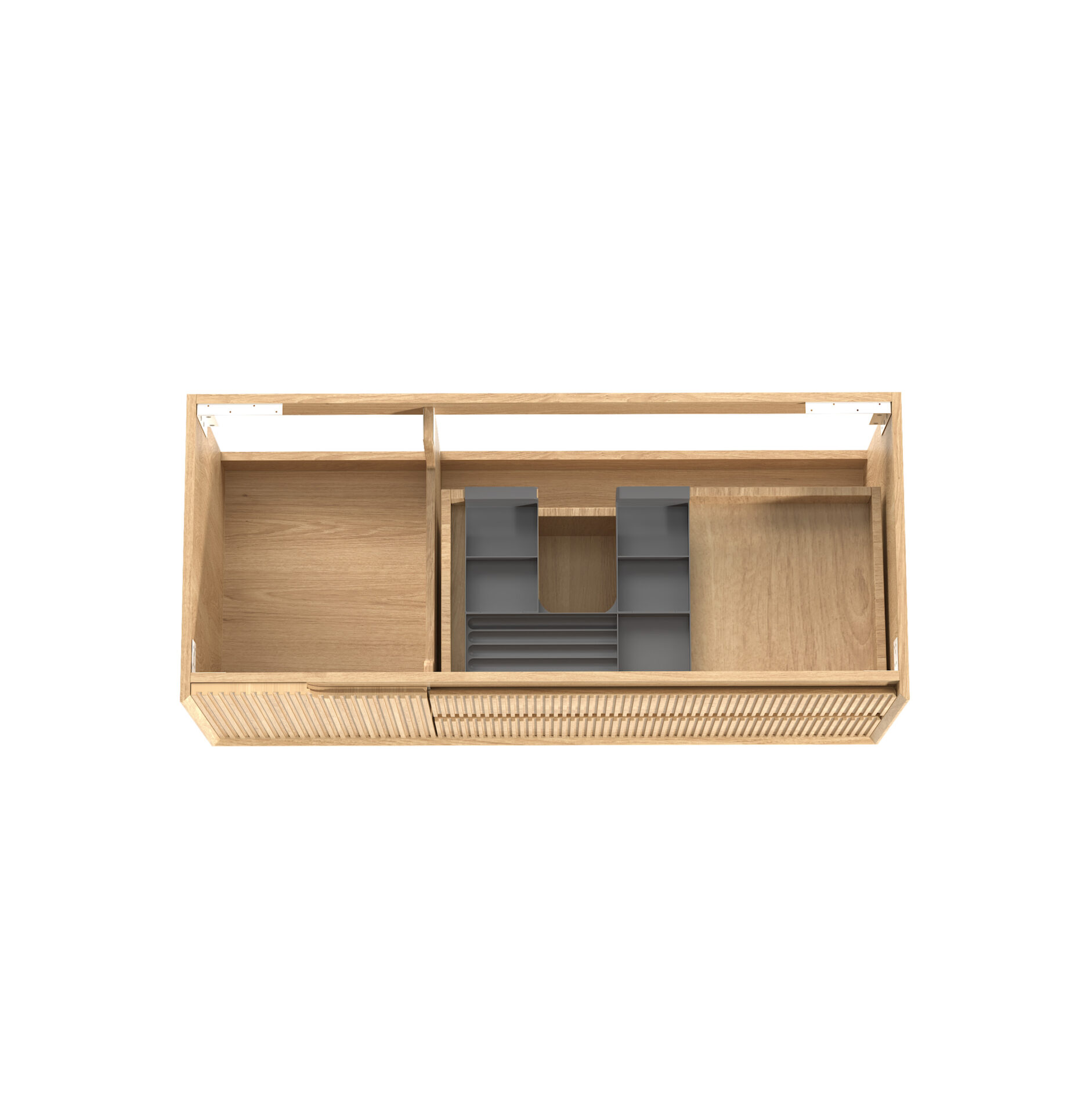 Byron Fluted Woodland Oak Wall Hung Cabinet 1200mm - Image 4