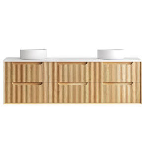 Byron Fluted Woodland Oak Wall Hung Cabinet 1800mm
