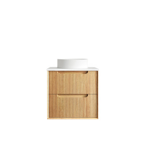 Byron Fluted Woodland Oak Wall Hung Cabinet 600mm