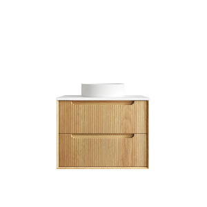 Byron Fluted Woodland Oak Wall Hung Vanity 750mm