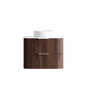 Havana Fluted Wall Hung Curved Vanity 750mm