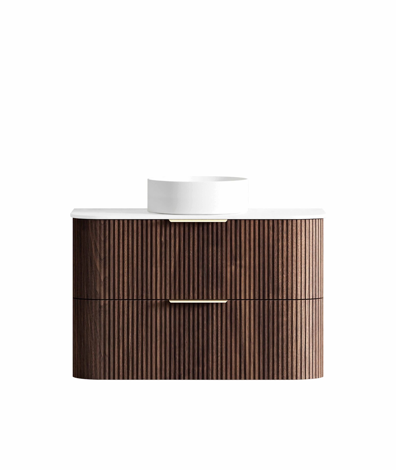 Havana Fluted Wall Hung Curved Vanity 900mm