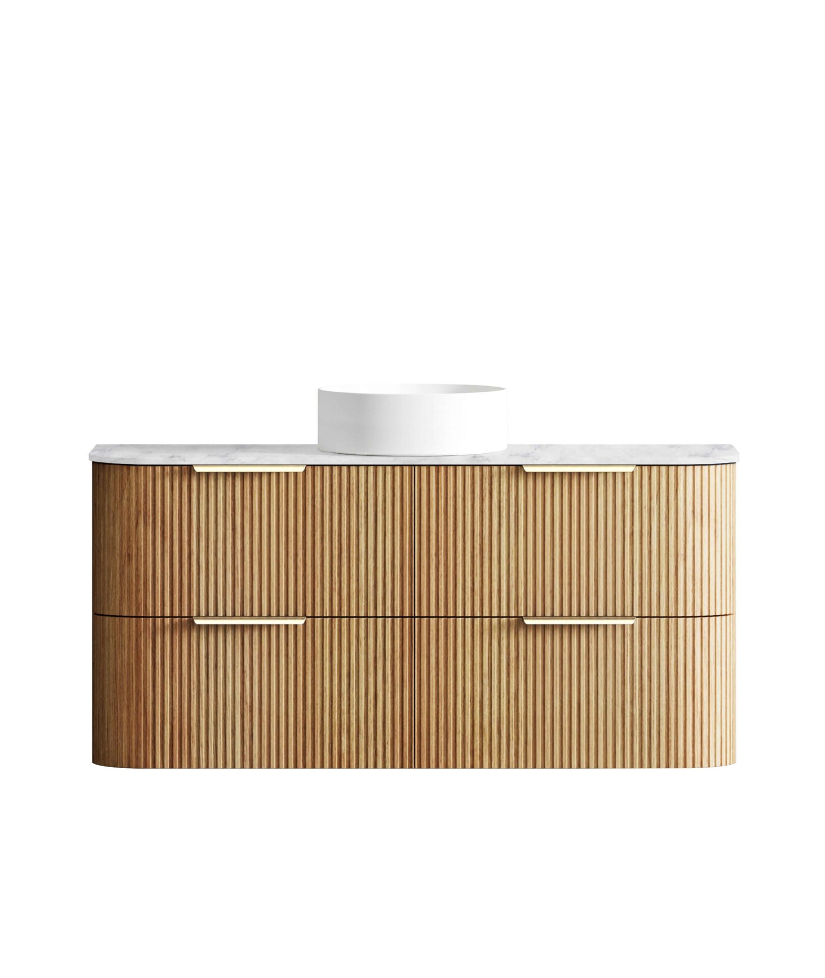 Havana Fluted Wall Hung Curved Vanity 1200mm