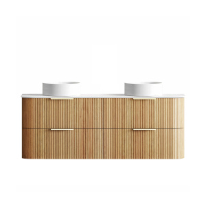 Havana Fluted Wall Hung Curve Vanity 1500mm