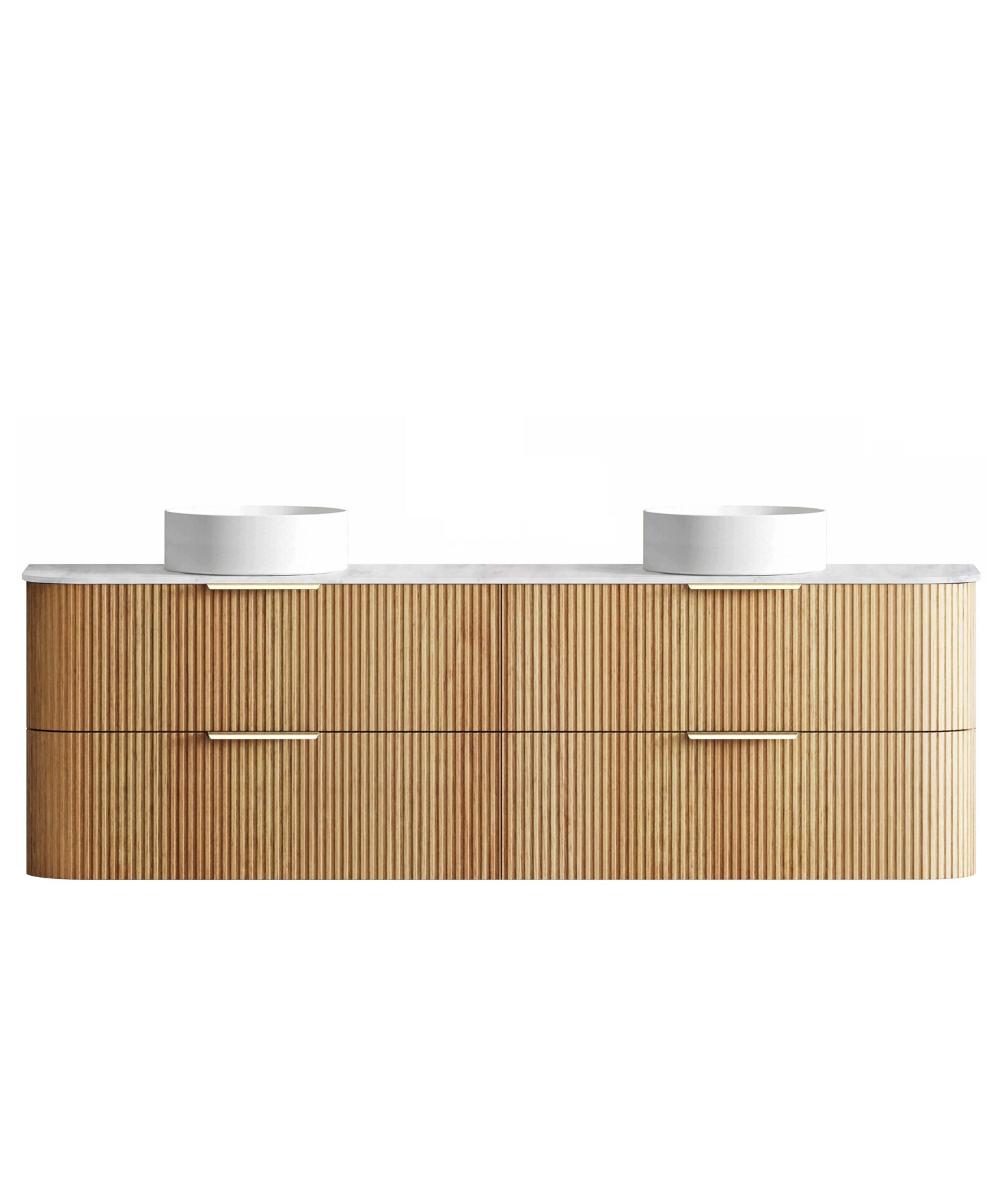 Havana Fluted Wall Hung Curve Vanity 1800mm