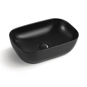 Artis O'96 455x325x135 Matte Black Oval Basin Ultra Slim