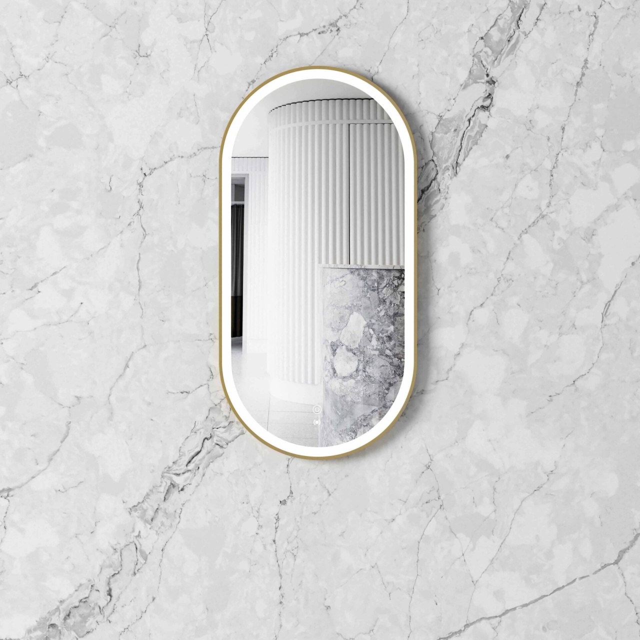 LED Noosa 900x450 Gold Metal Frame Mirror