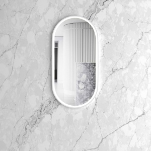 LED Noosa 900x450 White Metal Frame Mirror