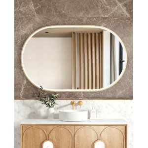 LED Noosa 1200x750 Gold Metal Frame Mirror
