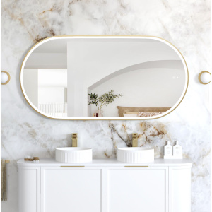 LED Noosa 1500x750 Gold Metal Frame Mirror