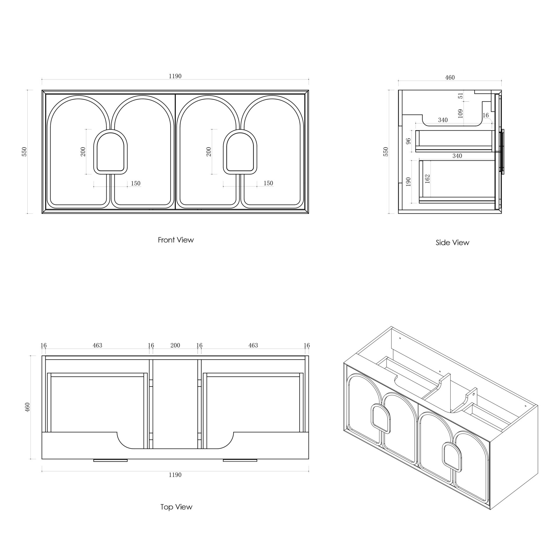 Laguna Mark II Wall Hung Vanity 1200mm - Image 13