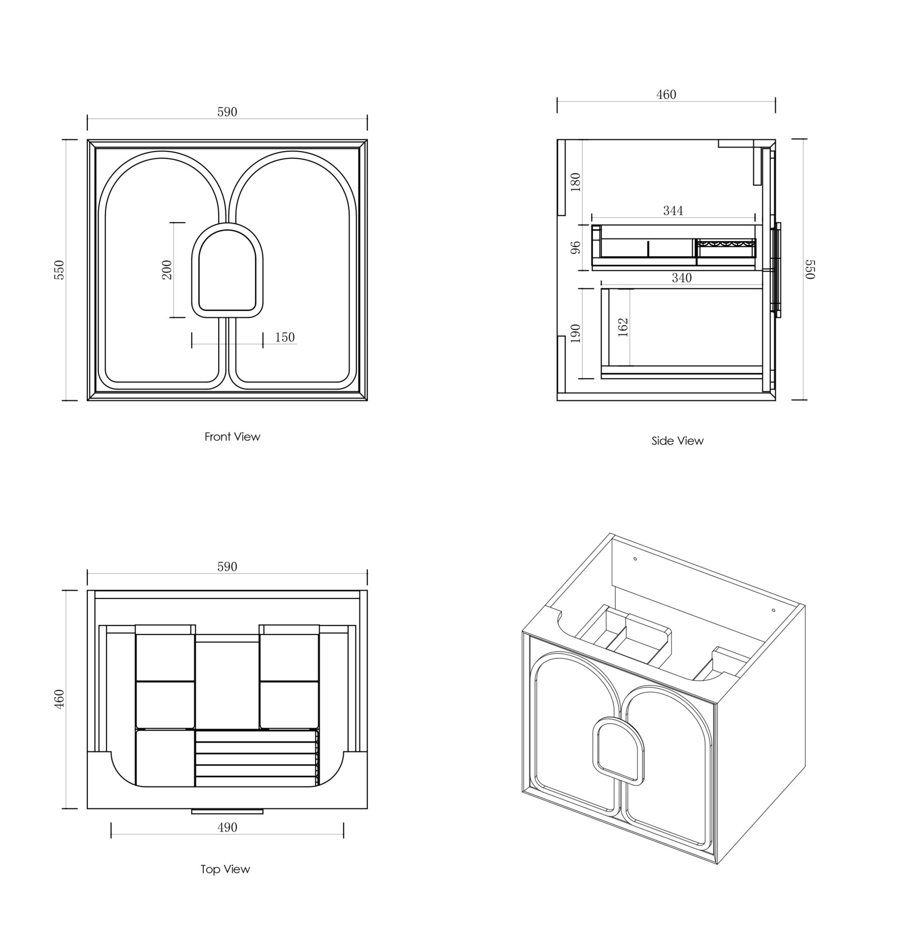 Laguna Mk II Wall Hung Cabinet 600mm - Image 13