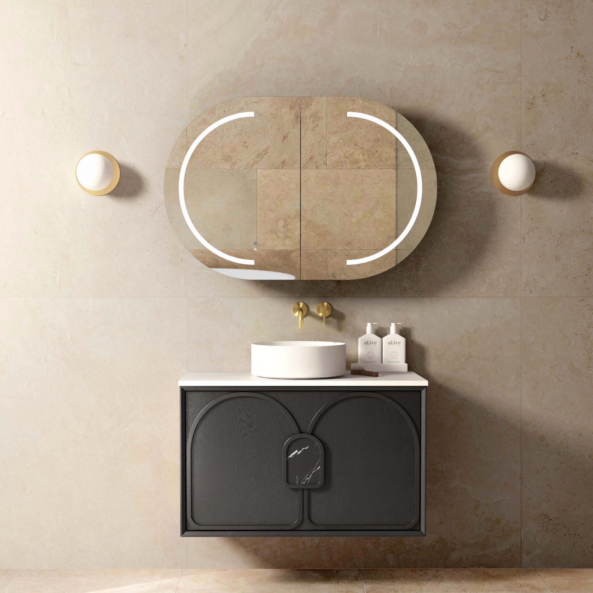 Laguna Mark II Oak Wall Hung Vanity 900mm - Image 2