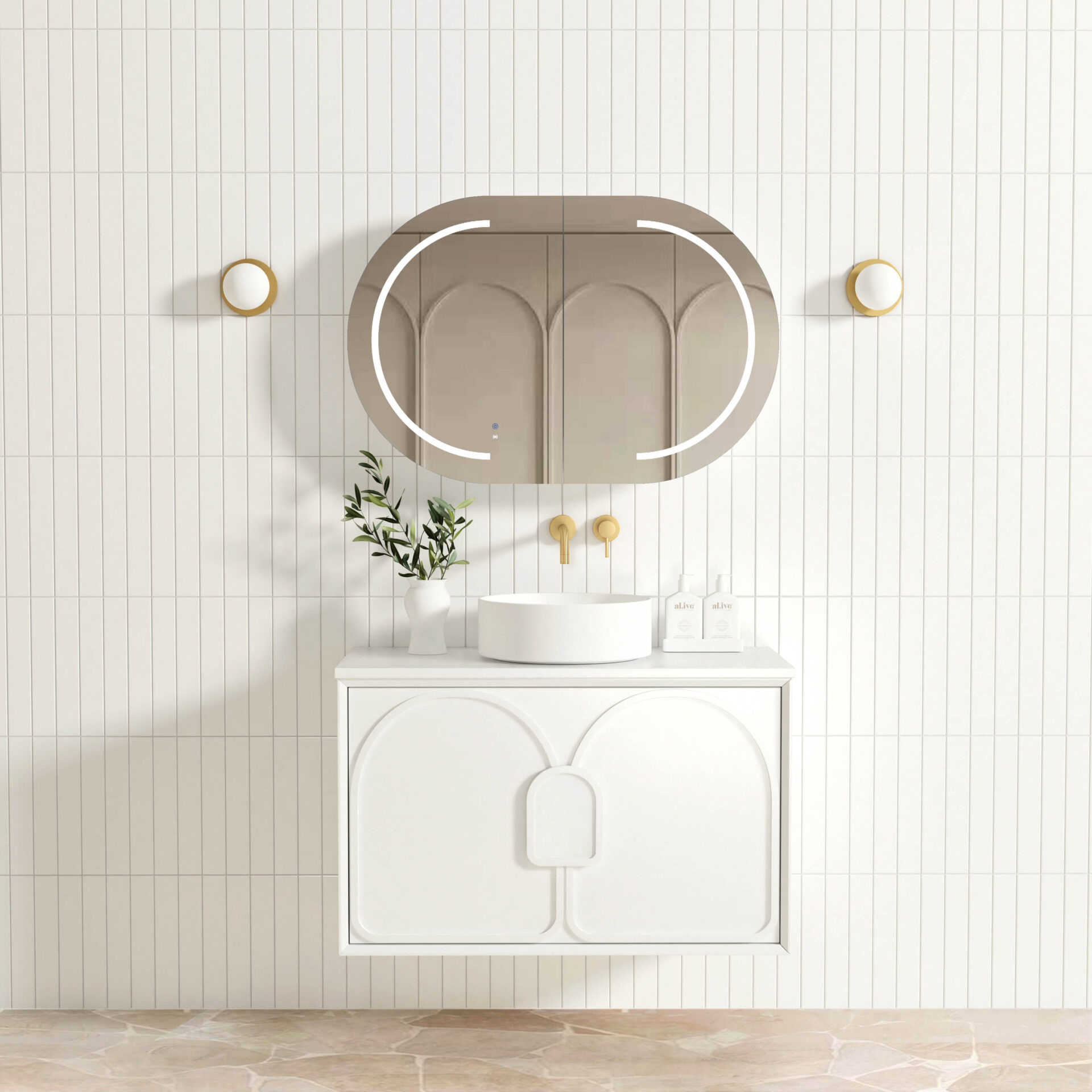 Laguna Mark II Oak Wall Hung Vanity 900mm - Image 4