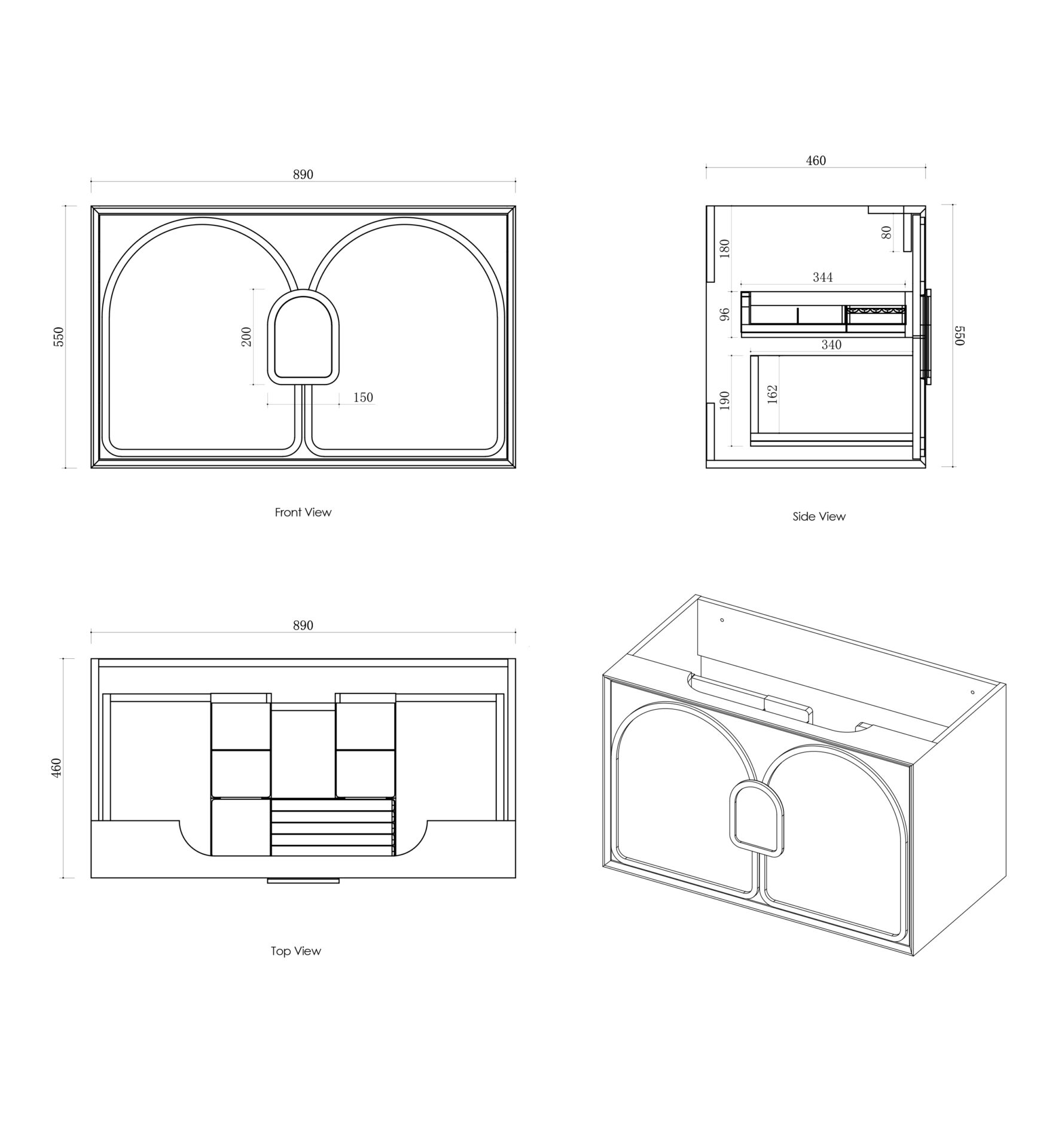 Laguna Mark II Oak Wall Hung Vanity 900mm - Image 12