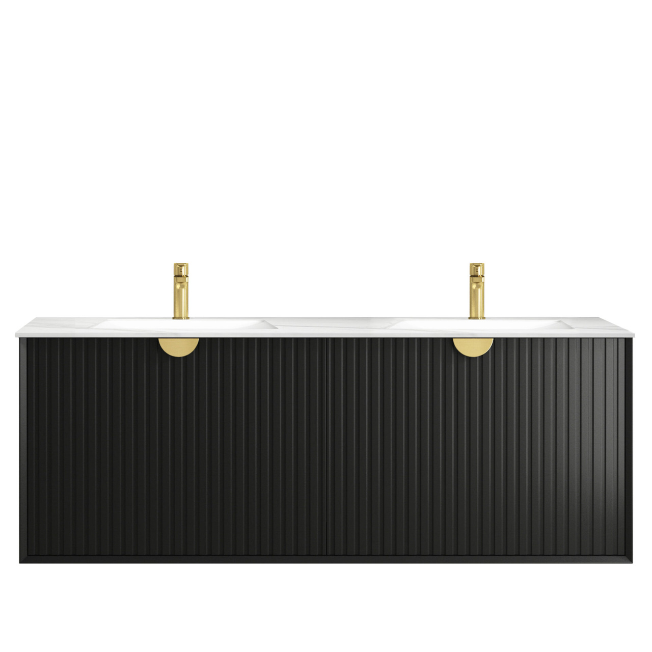 Marlo Matte Black Wall Hung Cabinet 1500mm