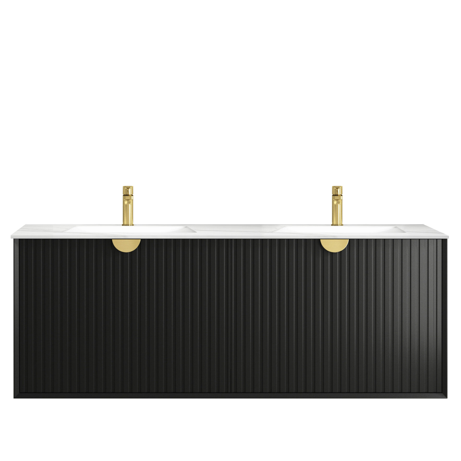 Marlo Matte Black Wall Hung Cabinet 1500mm