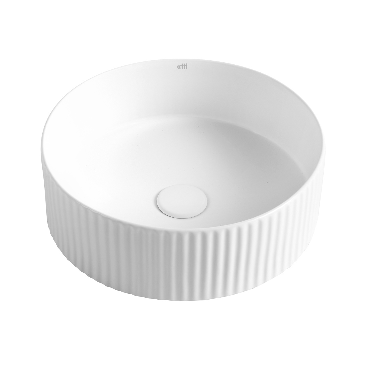Marlo Round 400x400x125 Matte White Fluted Basin