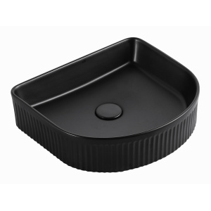 Archie 415x365x100 Matte Black Fluted Basin