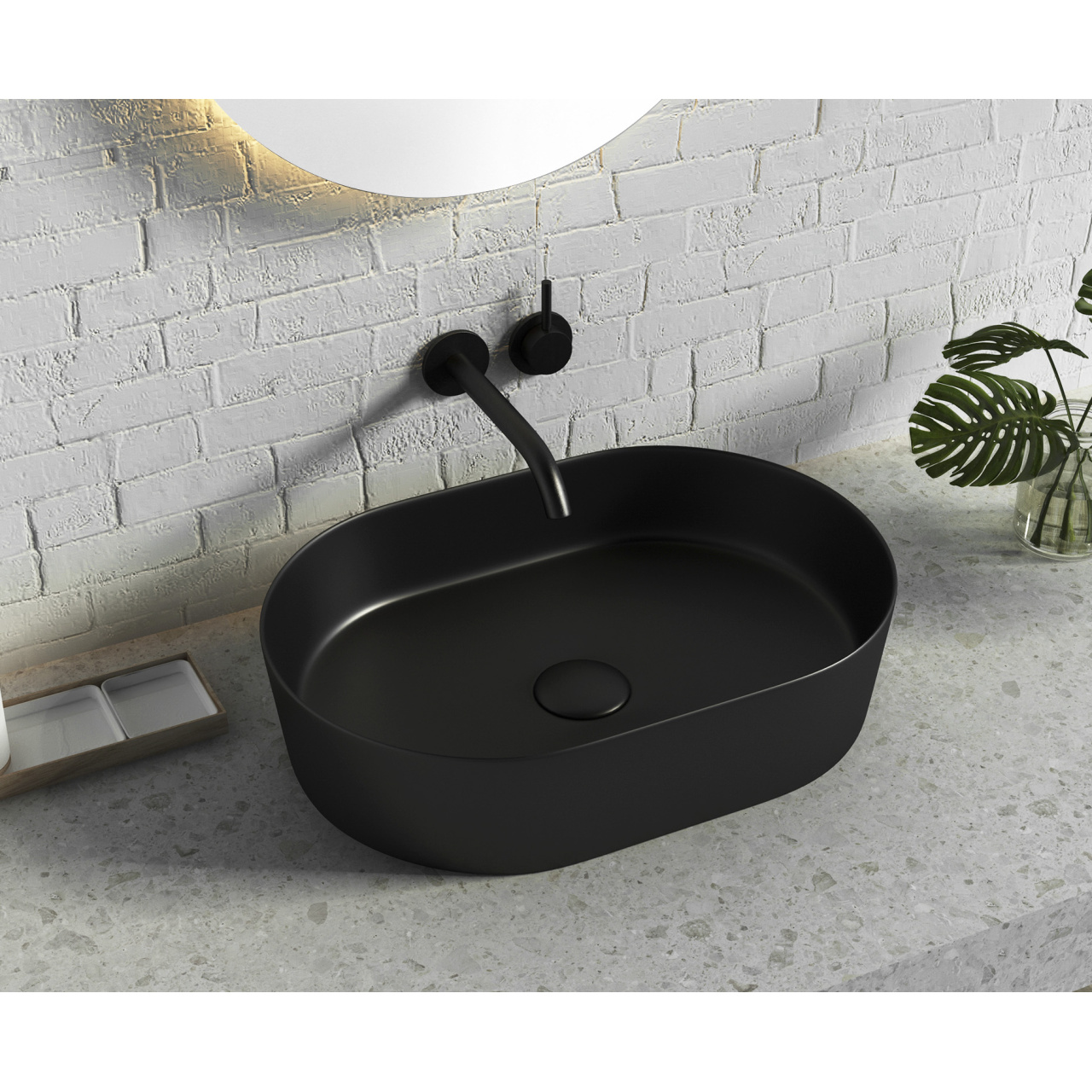 Quay Oval 500x340x120 Matte Black Basin