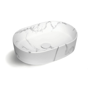 Quay Oval 500x340x120 Matte Carrara Basin