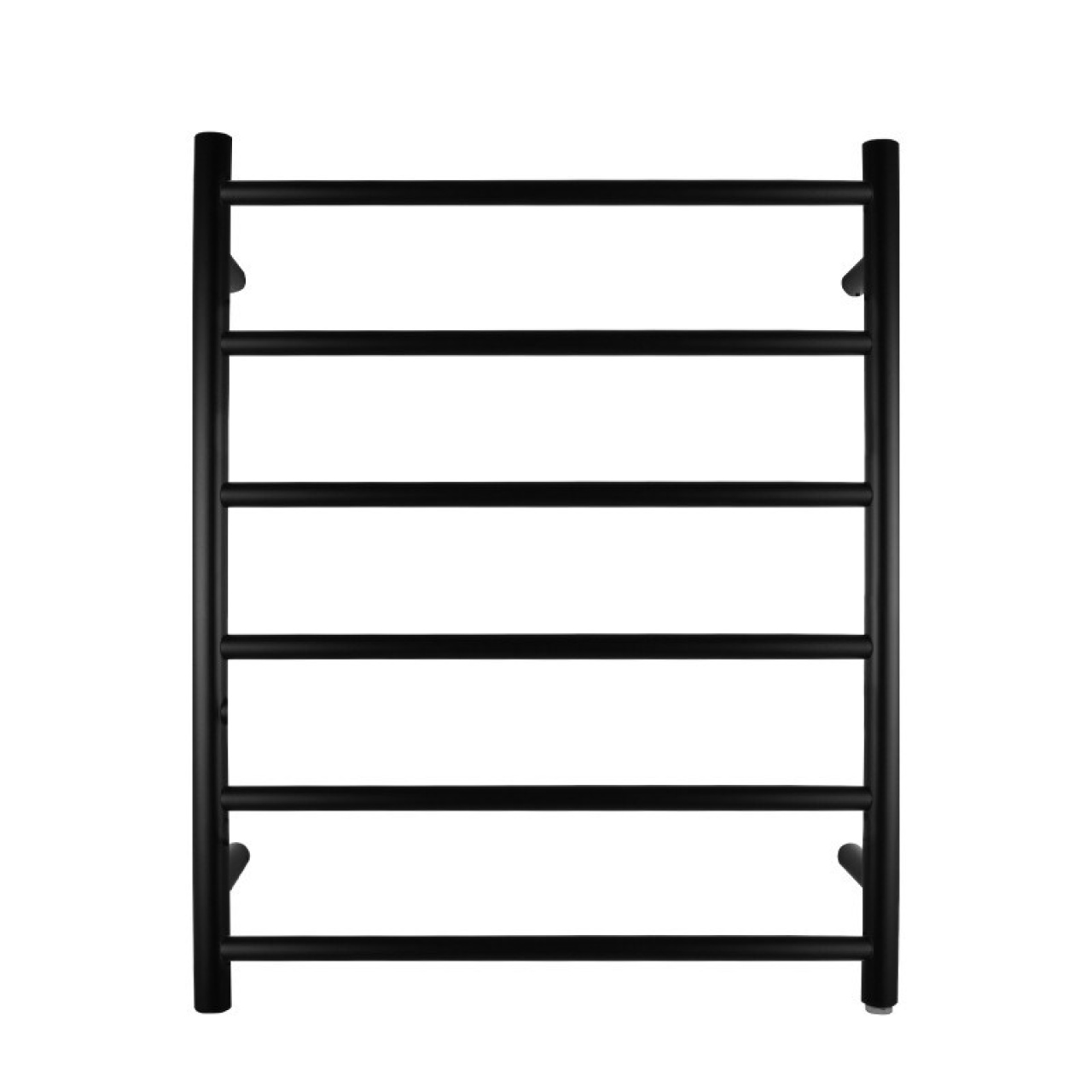 Round Black Electric Heated Towel Rack 6 Bars