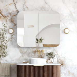 Newport 900x750 Sable Walnut Shaving Cabinet