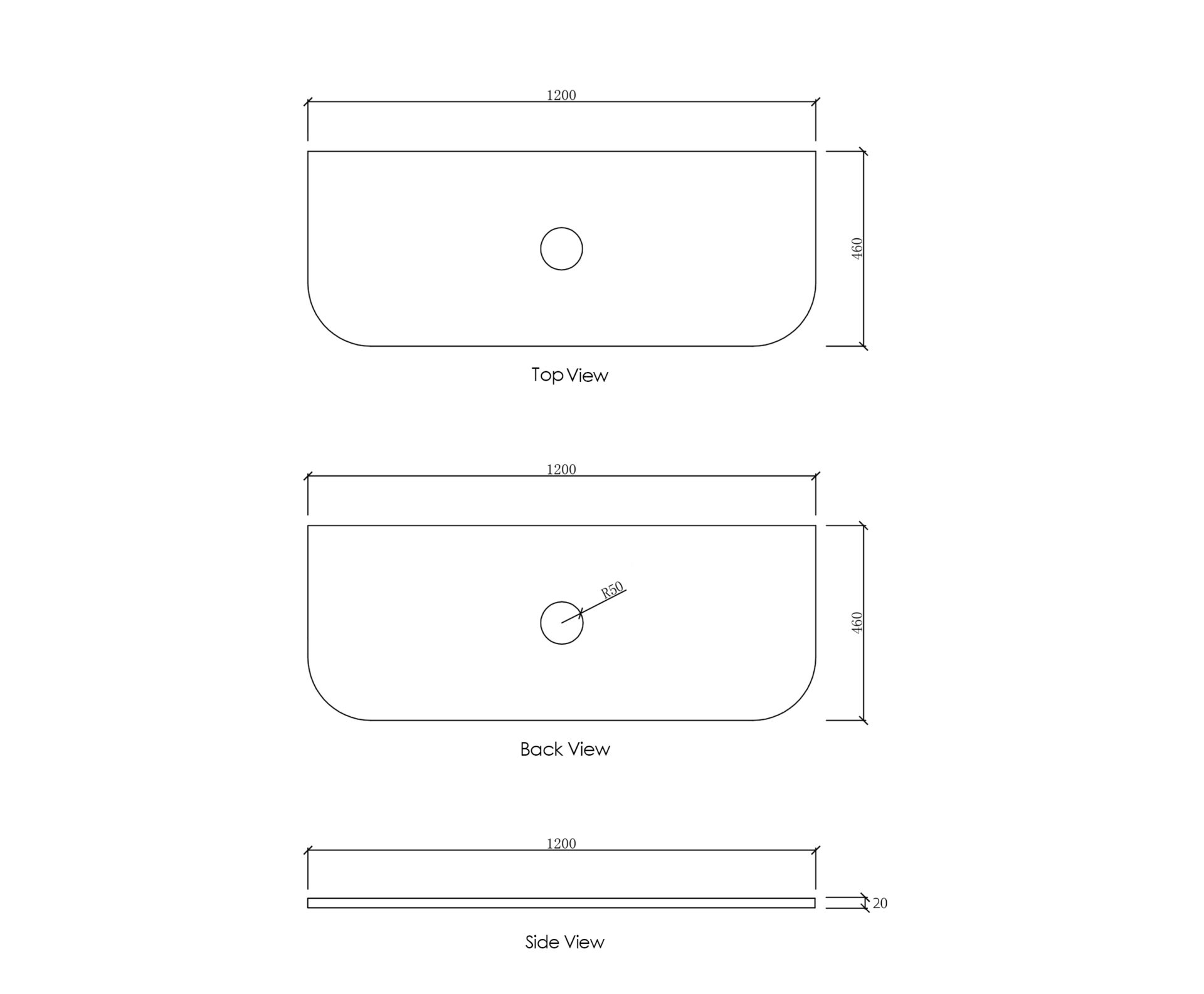 Bondi 1200x460x18 Natural Carrara Marble Top - Image 2