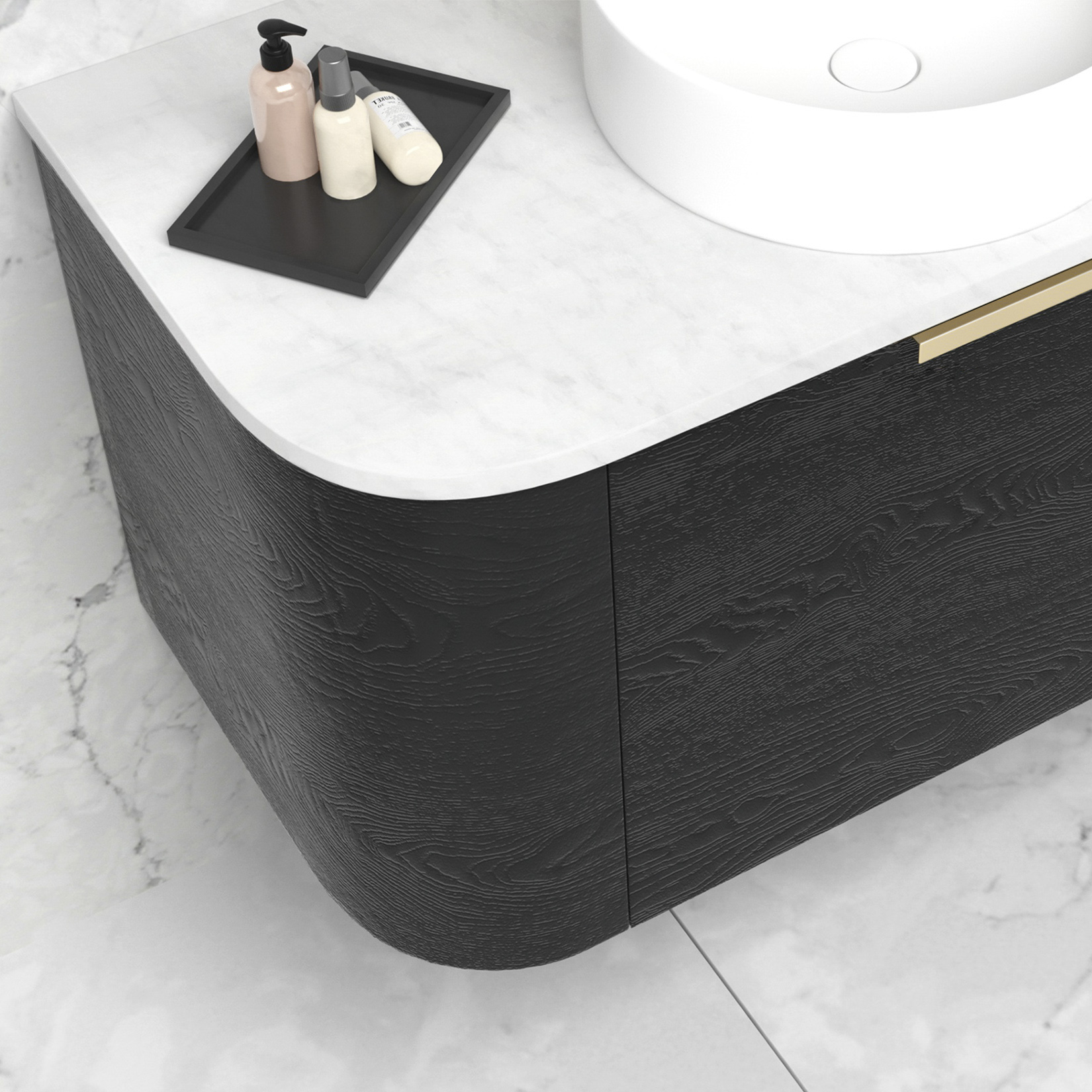 Bondi 750x460x20 Solid Surface Cloudy Carrara Top - Image 2