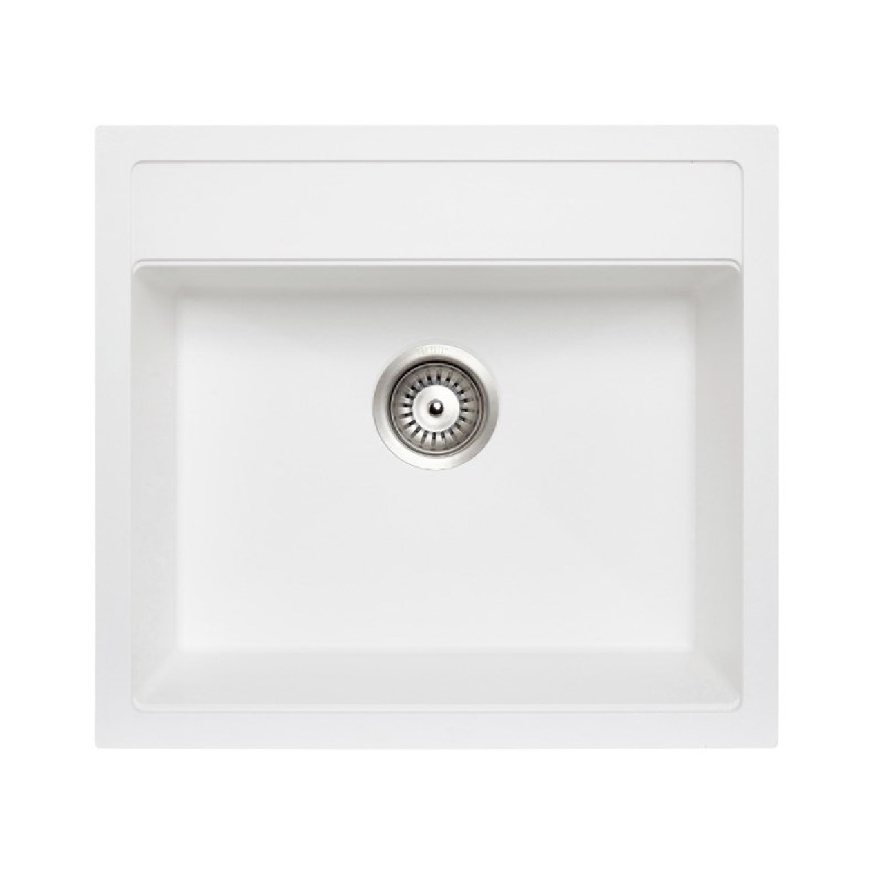 White Carysil Waltz 560FE Granite Single Bowl Stone Kitchen Sink 560*510mm