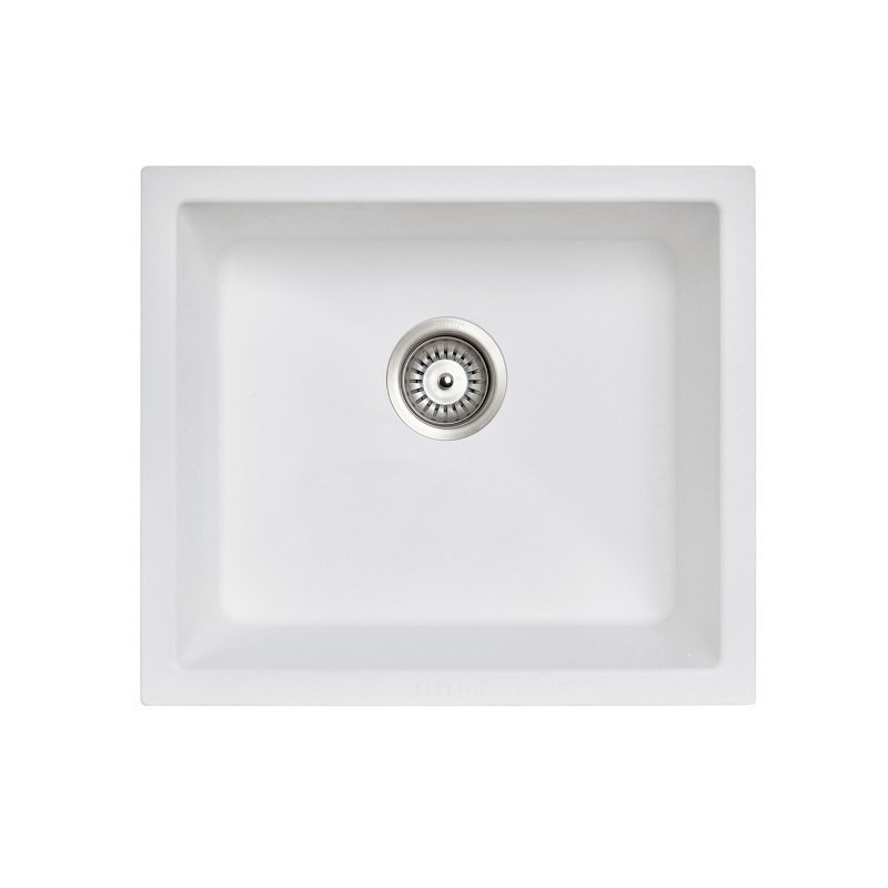 White Carysil Salsa Granite Single Bowl Stone Kitchen Sink 533*457mm