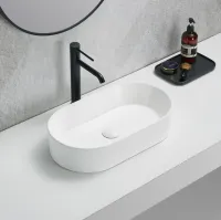 Ellips Fine Ceramic Above counter Basins Matt White 525x300 - Image 2