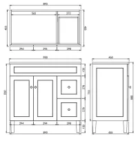 Harold Federation Free Standing Vanity 900mm - Image 10