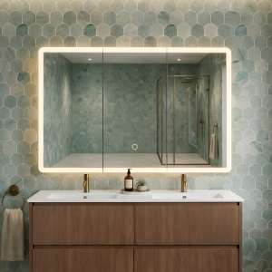 AvoAvola PVC LED Mirror Matte White Cabinet 1200mm