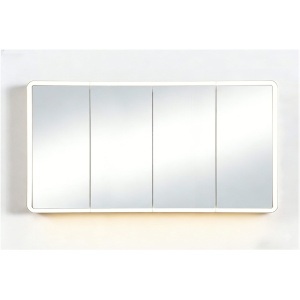 Avola PVC LED Mirror Matte White Cabinet with LED Lights 1500mm
