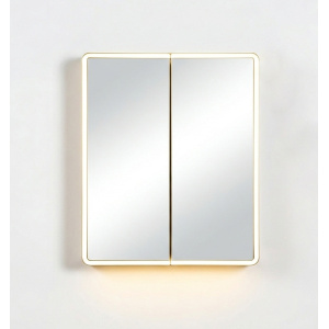Avola PVC LED Mirror Matte White Cabinet with LED Lights 600mm