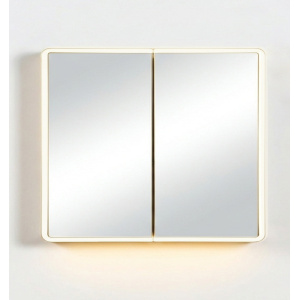 Avola PVC LED Mirror Matte White Cabinet with LED Lights 900mm