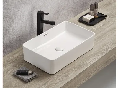 Crete Fine Ceramic Above counter Basins Gloss White 555x360 - Image 2