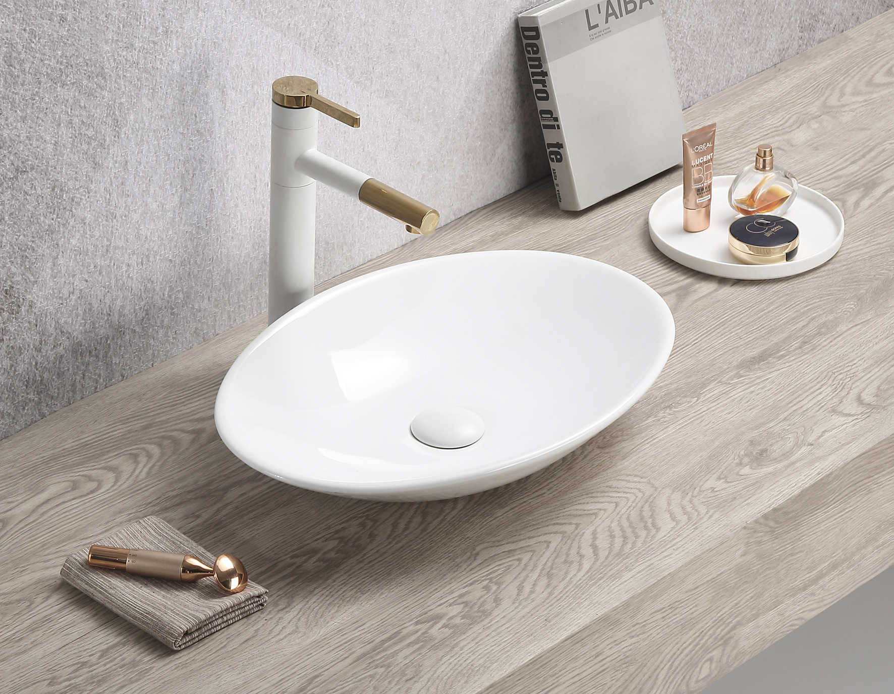 Cabarita Fine Ceramic Above Counter Basin Gloss White 510x350 - Image 2