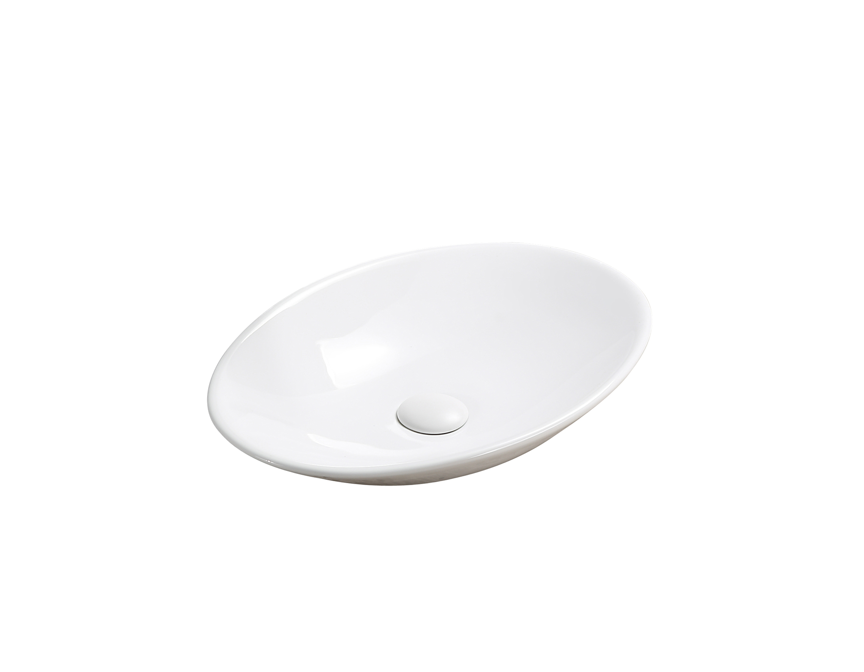 Cabarita Fine Ceramic Above Counter Basin Gloss White 510x350