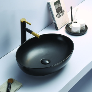 Carey Fine Ceramic Above Counter Basin Matt Black 520x395