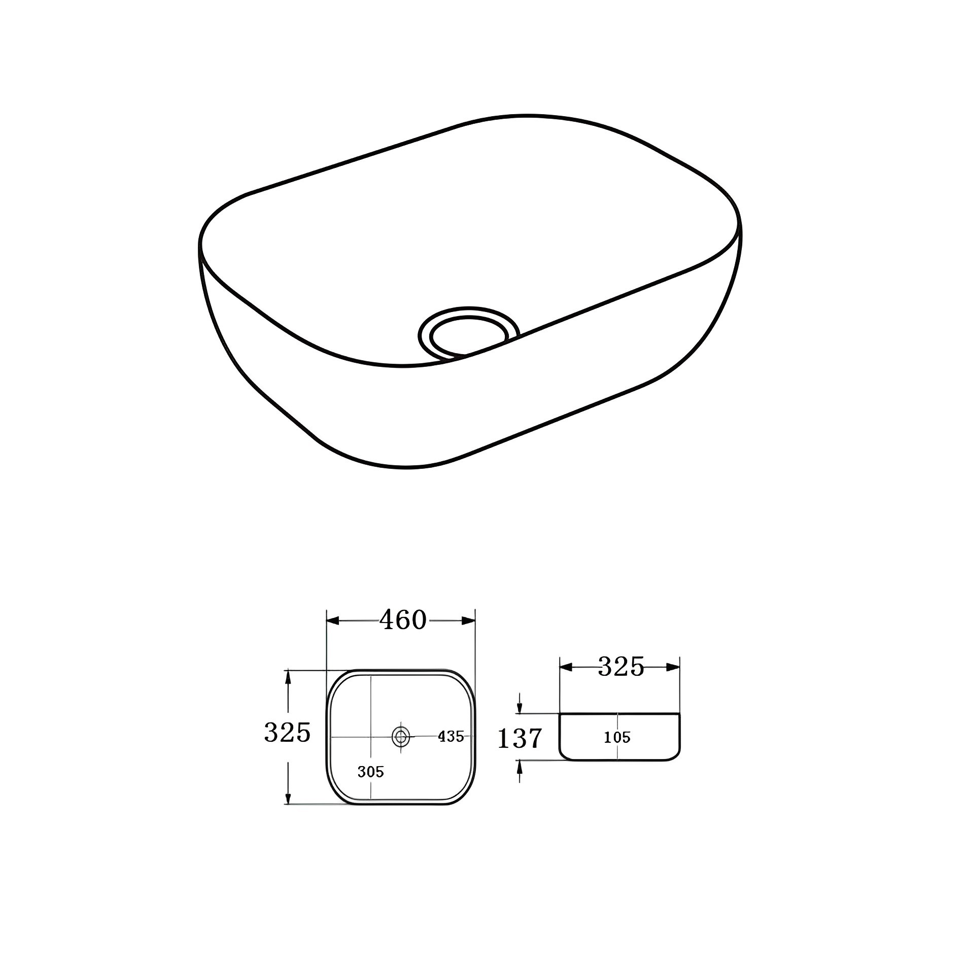 Ellips Fine Ceramic Above counter Basins Matte Black 460x320 - Image 2