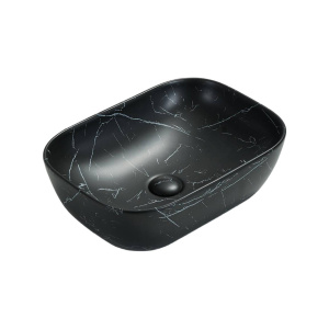 Ellips Fine Ceramic Above counter Basins Matt marble Black 460x320