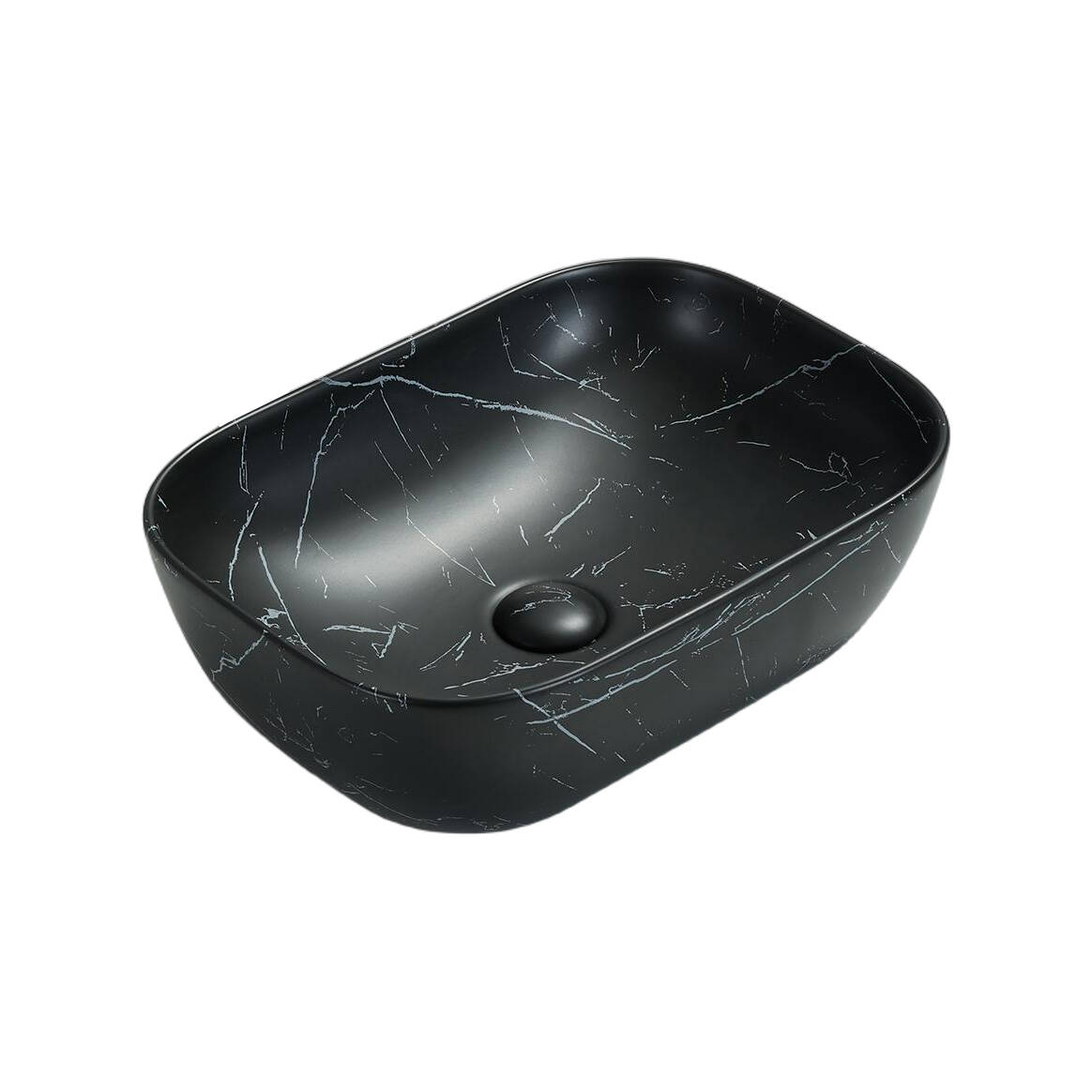 Ellips Fine Ceramic Above counter Basins Matt marble Black 460x320
